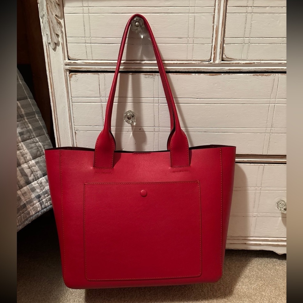 Banana Republic Red Leather Tote